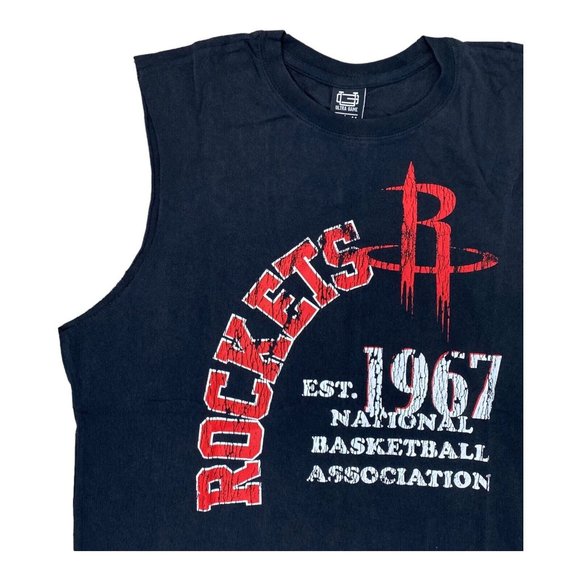 New Ultra Game NBA Houston Rockets Mens Size XL Black Cut Off Muscle T-Shirt NWT - Picture 3 of 7